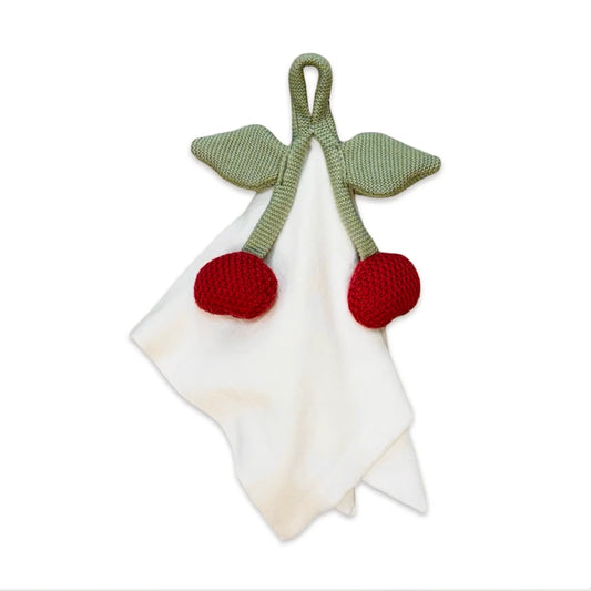 Organic Baby Lovey Security Blanket - Natural Cherry