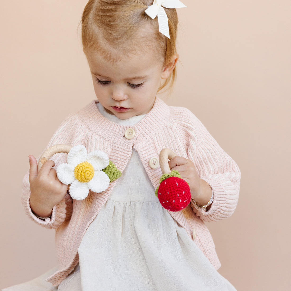 Cotton Brioche Cardigan Blush 0-6M