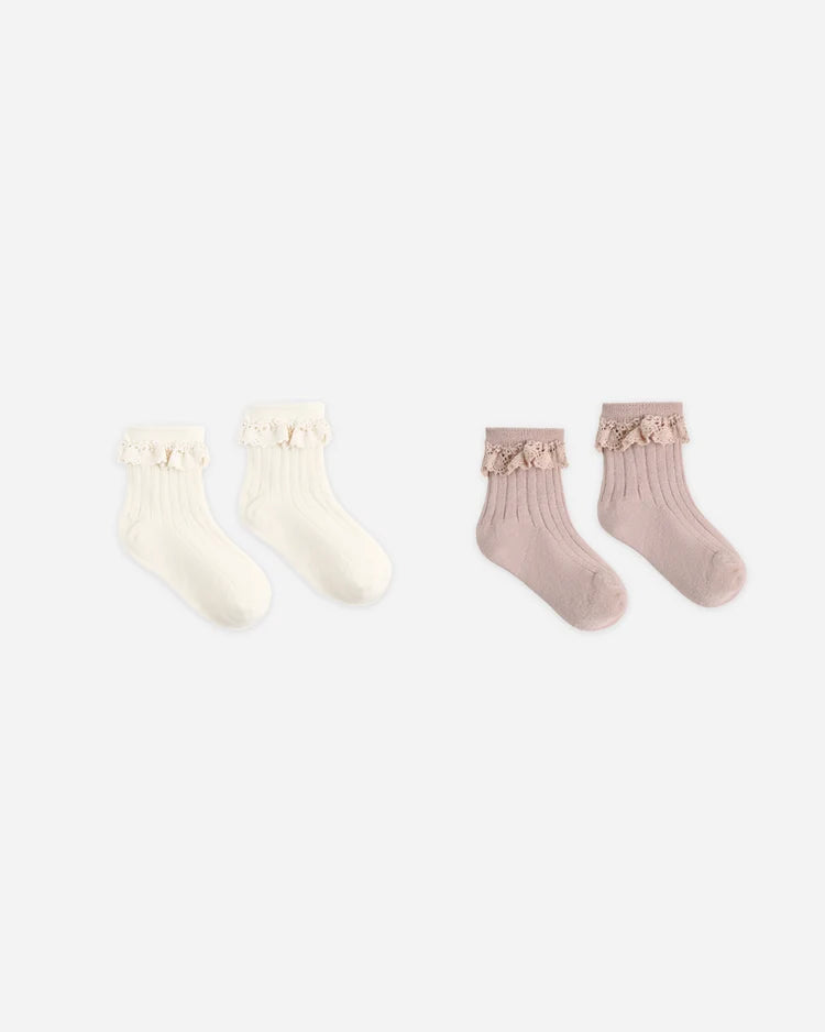 Lace Trim Socks 2-Pack