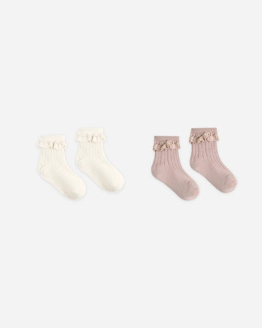 Lace Trim Socks 2-Pack