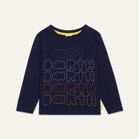 EARTH KID TSHIRT - NAVY/OUTLINE - 5Y