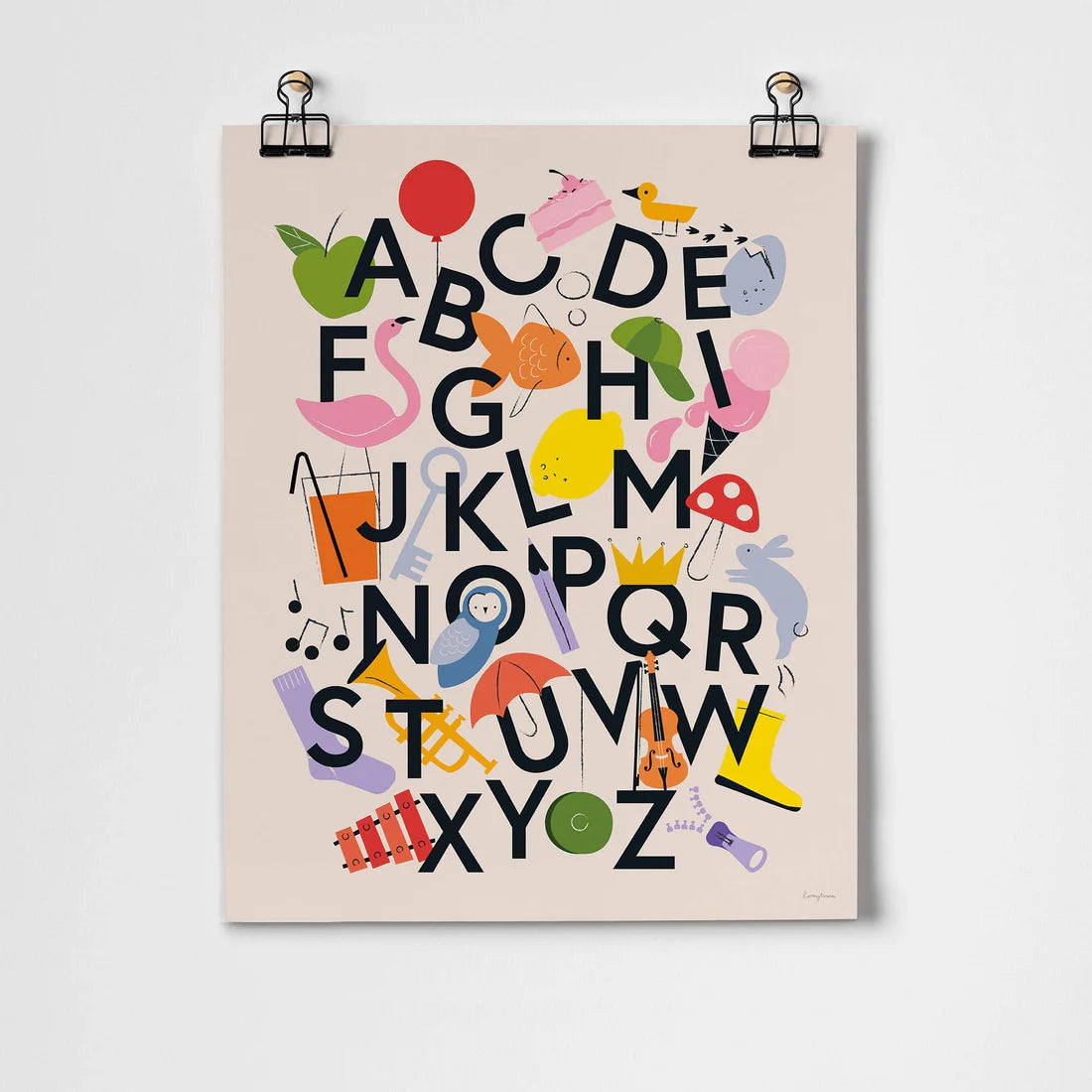 Favorite things Alphabet Fine Art Print Unframed -11"x14"