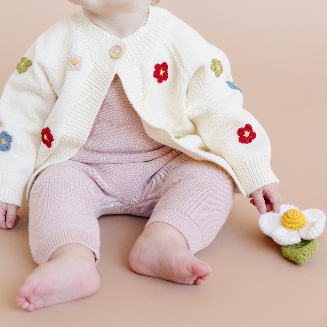Cotton Flower Cardigan Multi 2-3Y