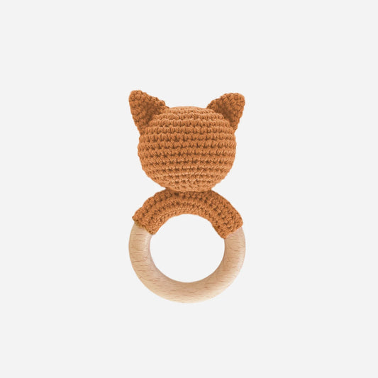 Teether Fox Cotton Crochet Rattle