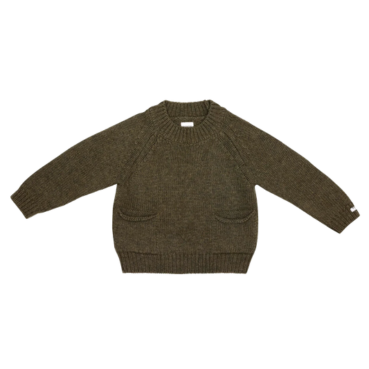Louc Sweater - Forest Green Melange - 7/8Y