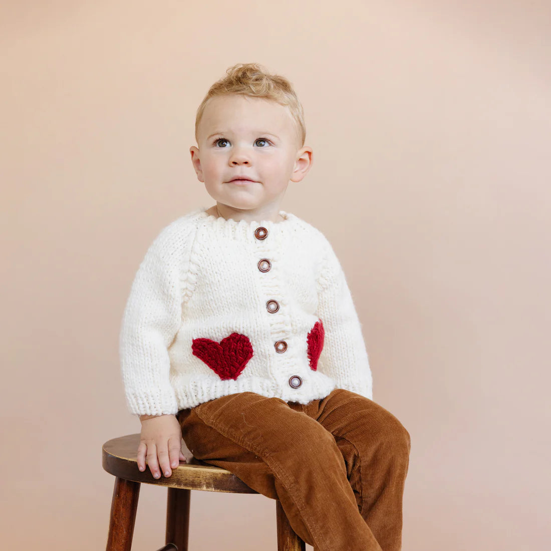 Heart Cardigan Valentine's Sweater Red 2-3Y