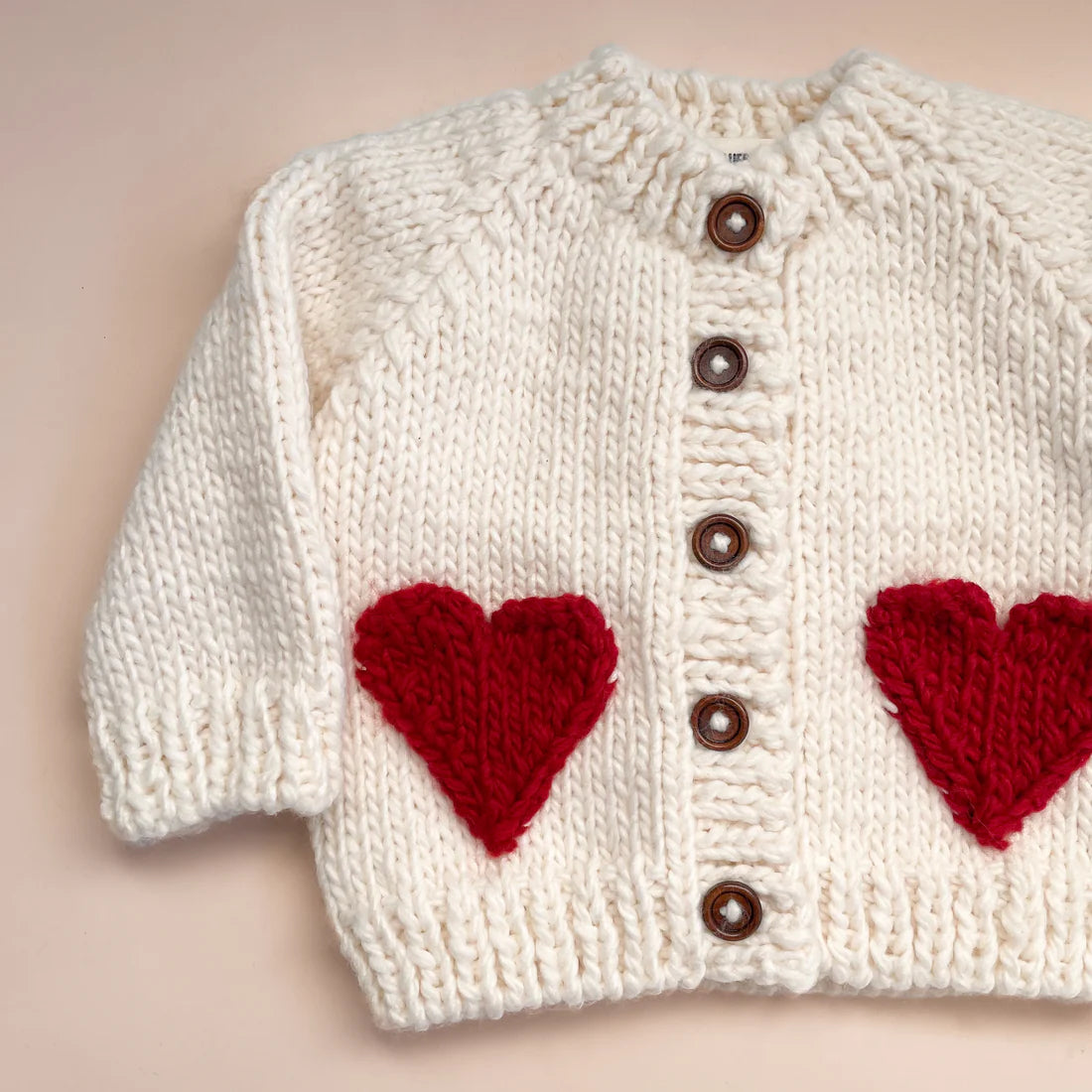 Heart Cardigan Valentine's Sweater Red 2-3Y