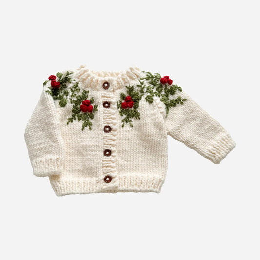 Holly Cardigan Winter Christmas