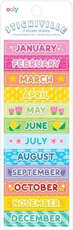 Stickiville Stickers: Months of the Year (2 Sheets)