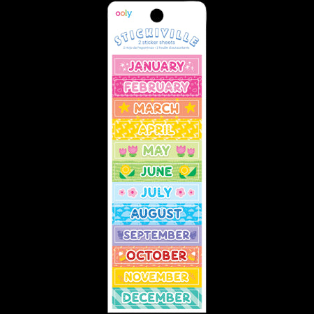 Stickiville Stickers: Months of the Year (2 Sheets)