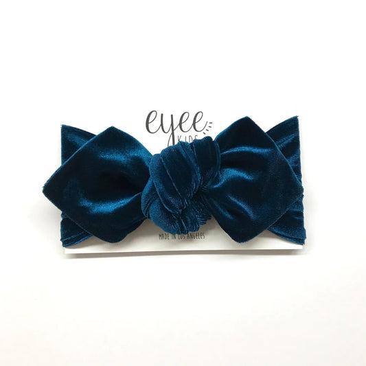 Top Knot Teal Velvet Headband