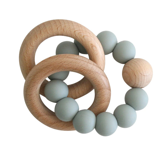 Beachwood Teether Rings Set - Sage