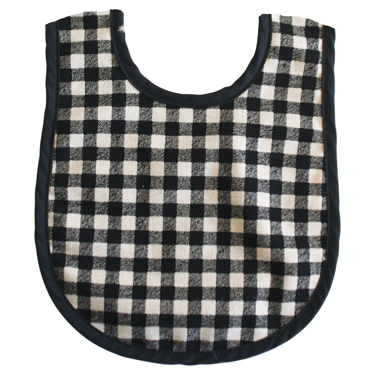 Bib Black Check Linen