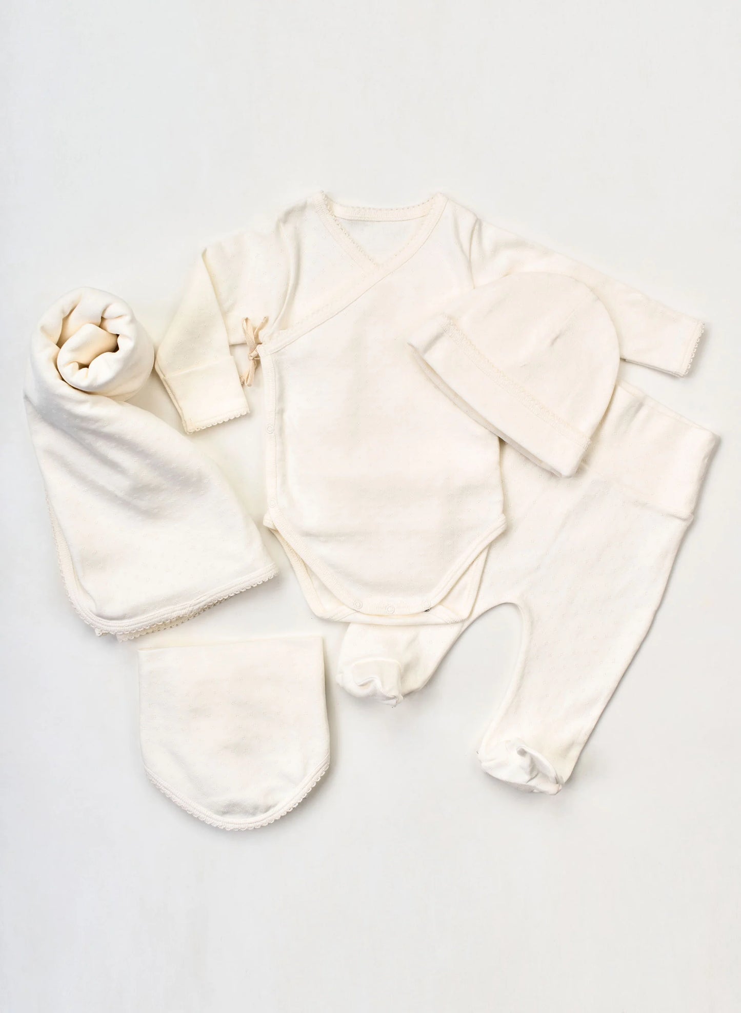 Welcome Baby Pointelle 5 Piece Set - 0-3M