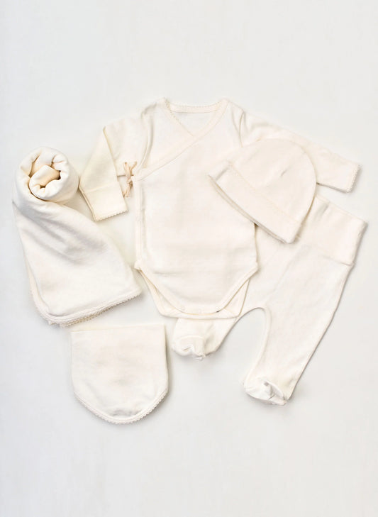 Welcome Baby Pointelle 5 Piece Set - 0-3M