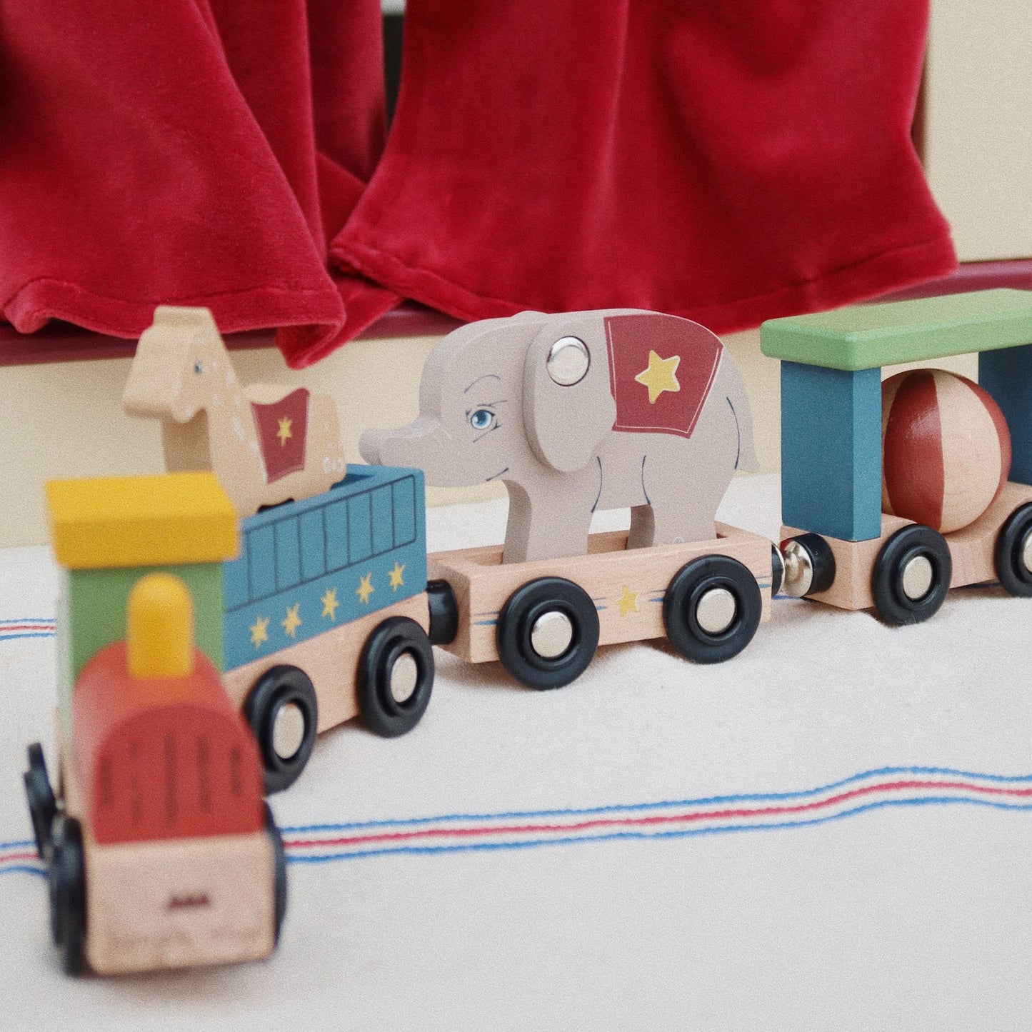 Wooden Animal Train Set