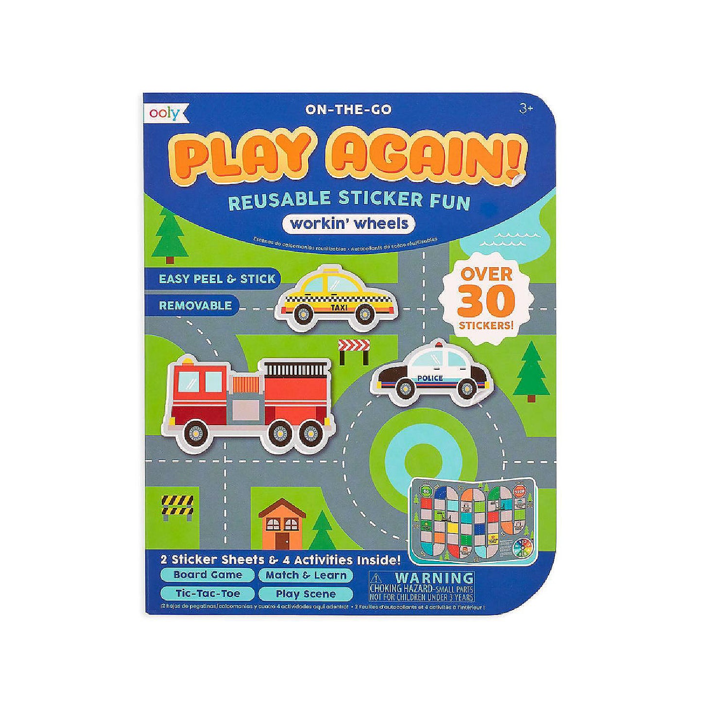 Play Again!: Reusable Sticker Fun - Working Wheels