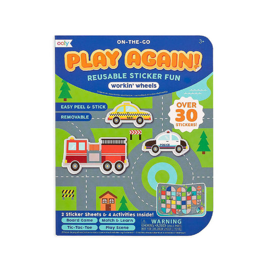 Play Again!: Reusable Sticker Fun - Working Wheels