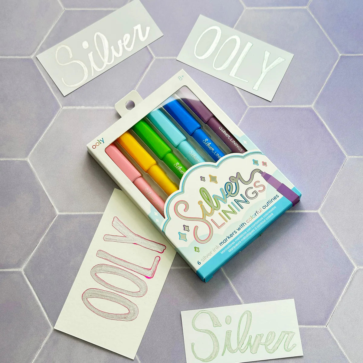 Silver Linings: Colorful Outline Markers (Set of 6)