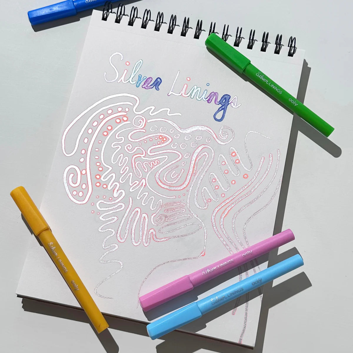 Silver Linings: Colorful Outline Markers (Set of 6)