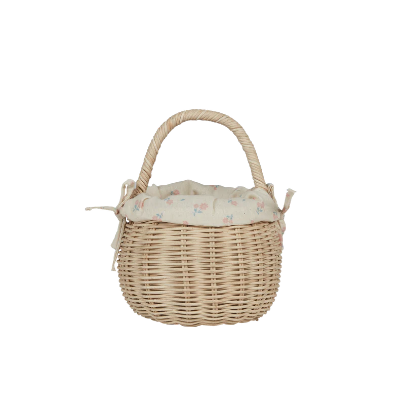 Rattan Berry Bunny Basket - Straw Rattan