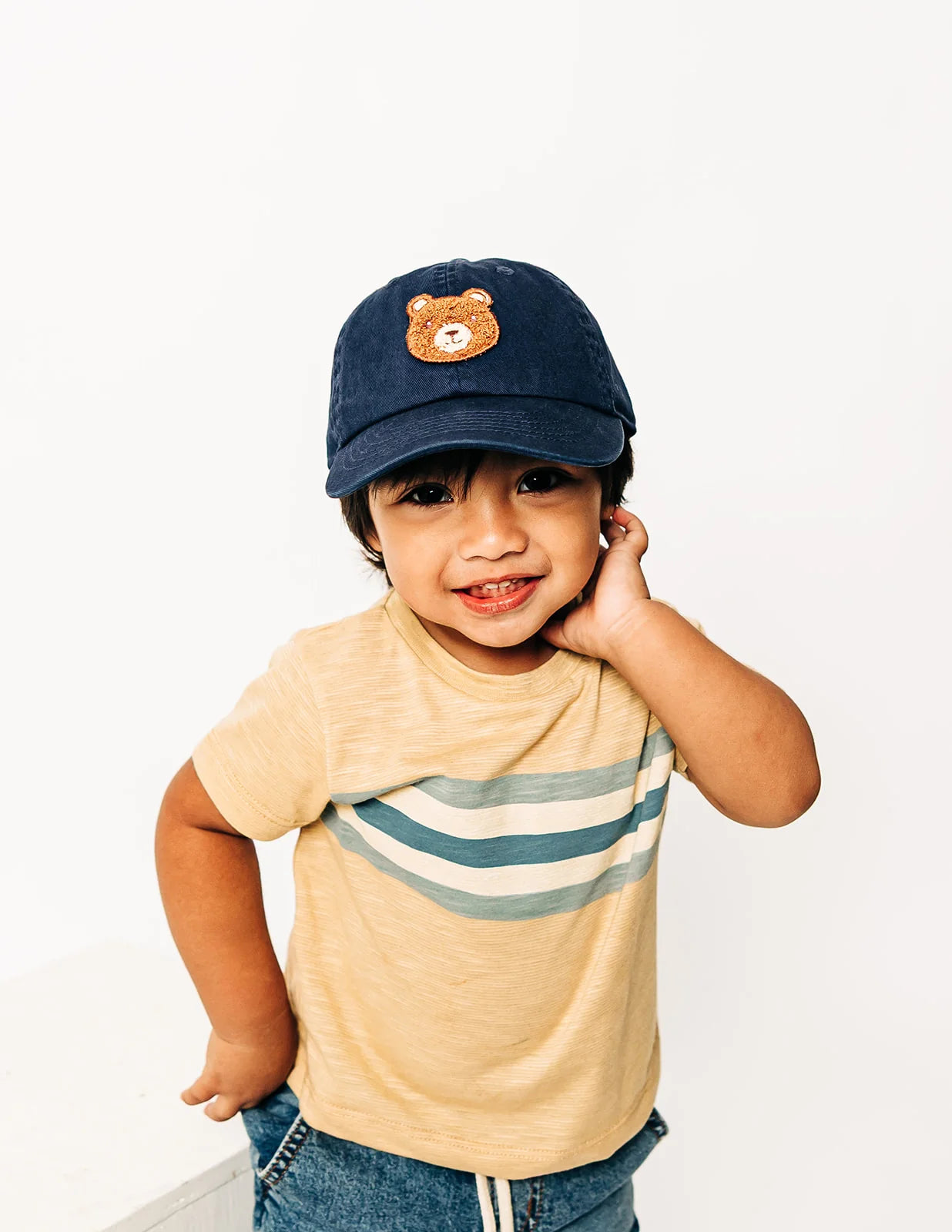 Teddy Bear Patch Baseball Hat - Navy - Toddler (1-4Y)