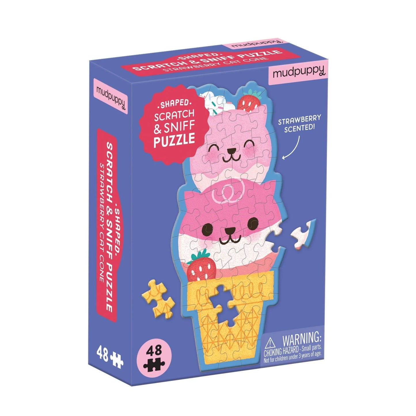 Scratch & Sniff Puzzle - Strawberry Cat Cone