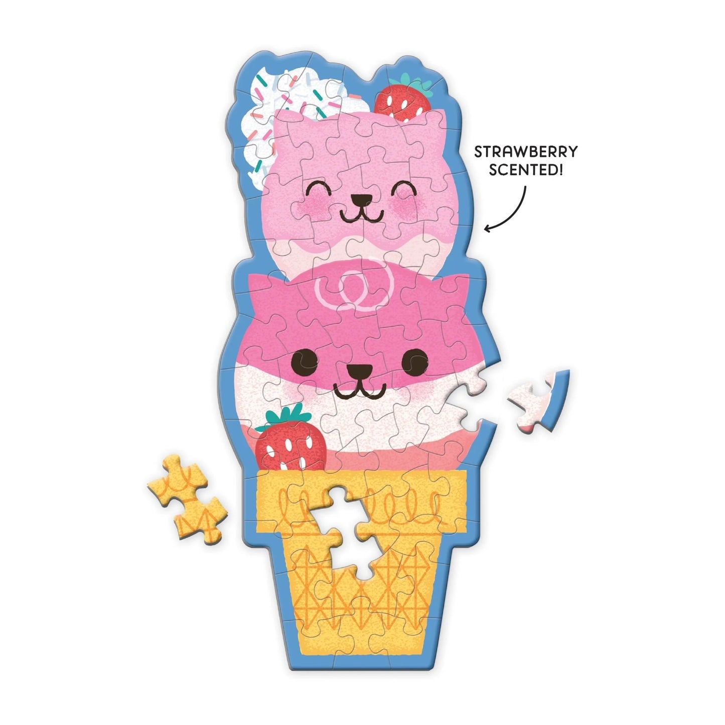 Scratch & Sniff Puzzle - Strawberry Cat Cone