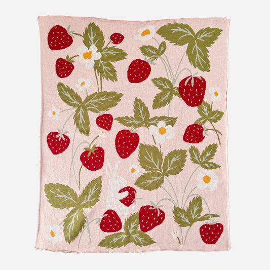 Blanket Strawberry Organic Baby Decor