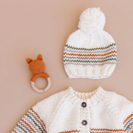 Teether Fox Cotton Crochet Rattle