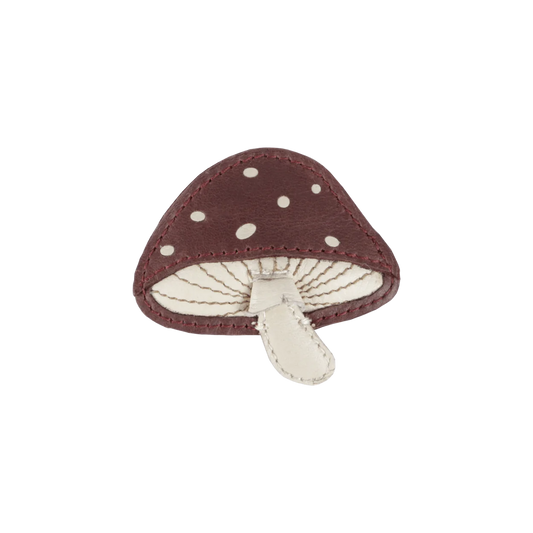 Forest Clip | Toadstool -Burgundy Classic Leather