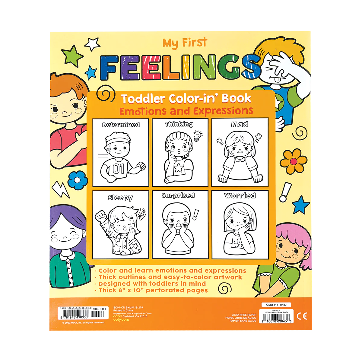 Toddler Color-in Book - My First Feelings