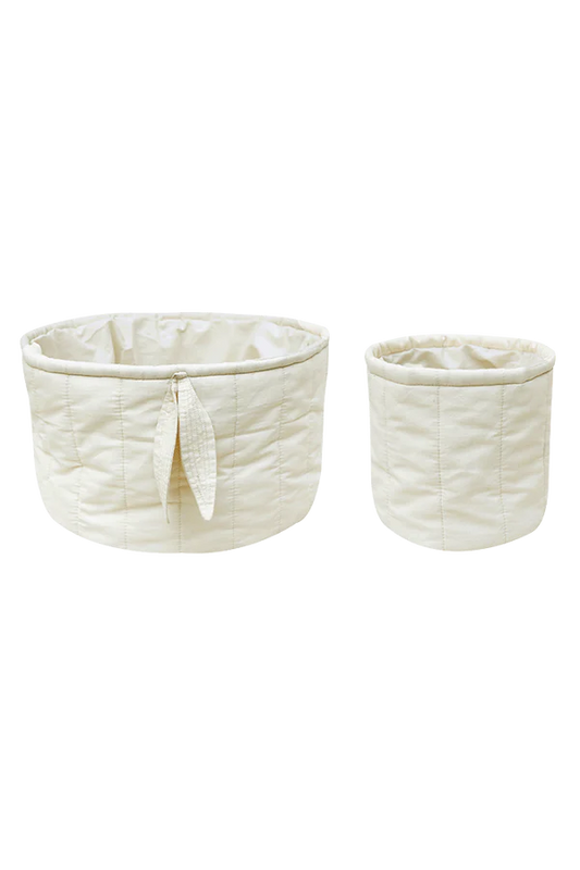 Set of Two Quilted Baskets Natural