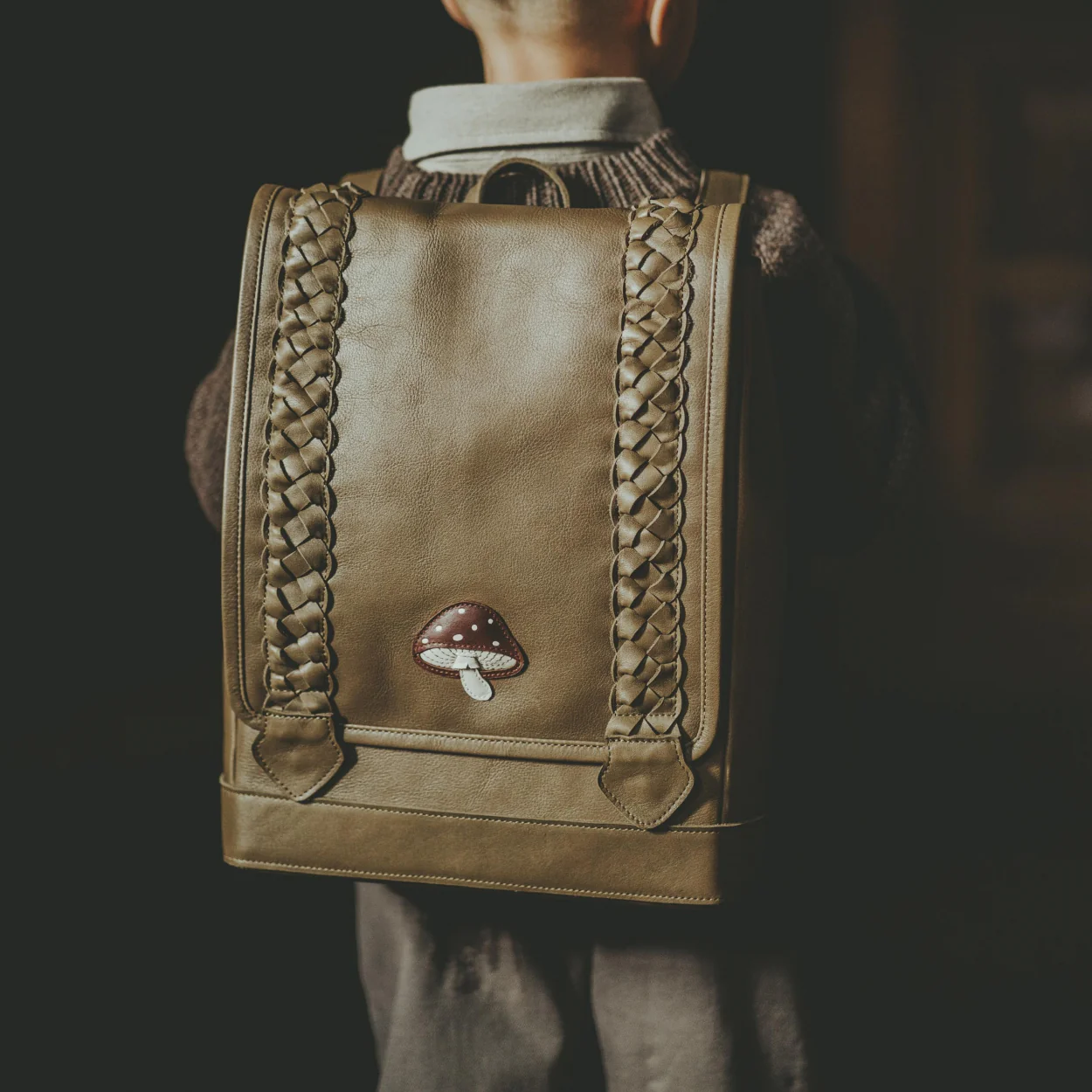 Hikey School Bag | Toadstool Army Leather