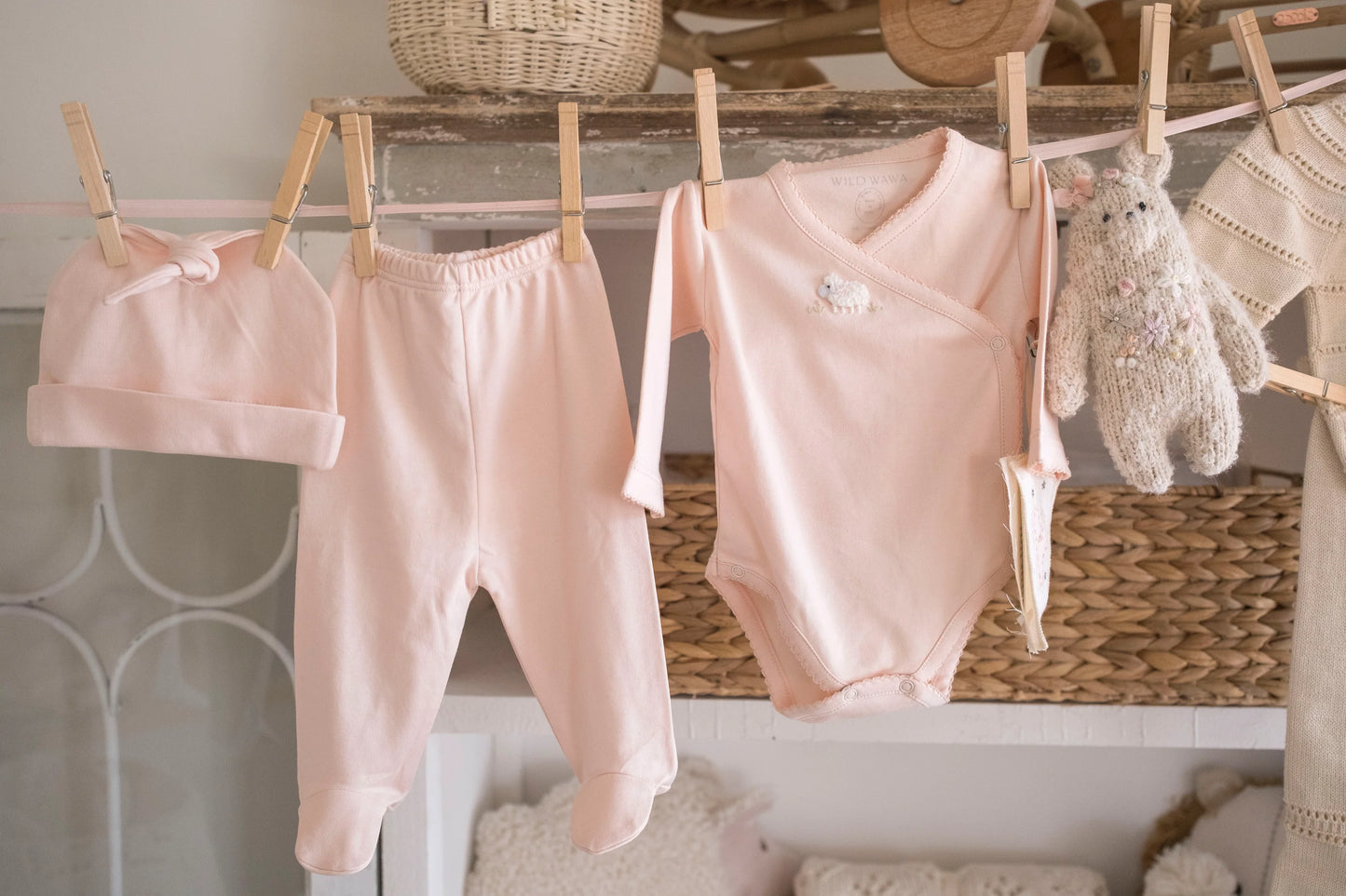 Pink Embroidered Three Piece Set