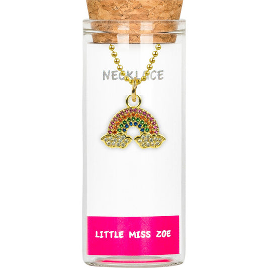 Sparkly Charm Necklace in a Bottle - Rainbow